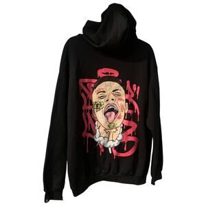 Santa Fe Klan 473 Men's Hoodie Size XL NWOT Black Graphic Rap Music Merch Mexico